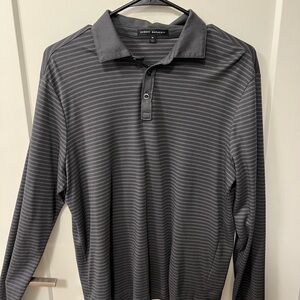 Robert Barakett Gray Striped Polo Shirt